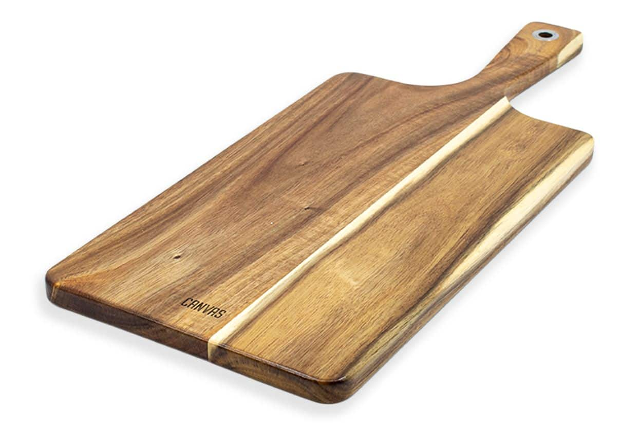 CANVAS Rectangular Wood Serving Tray with Round Handles, 18-in