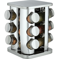 Trudeau 12 Bottle Revolving Square Spice Rack Carousel Front_Elevated