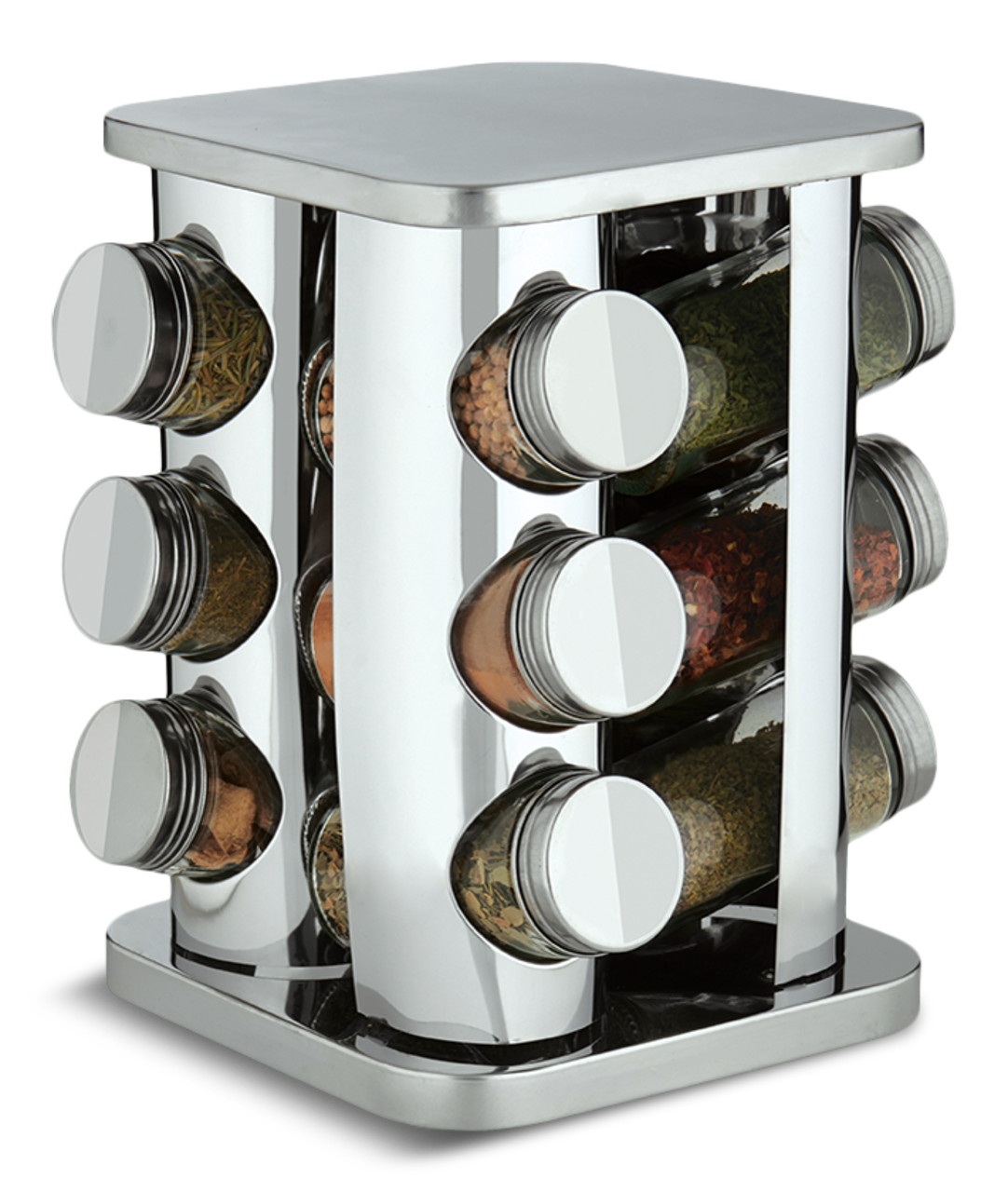 Trudeau 12 Bottle Revolving Square Spice Rack Carousel