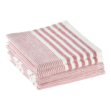PADERNO Striped Cotton Terry Square Dish Cloths, Red, 4-pk Front_Three_Fourths_Angled_Right