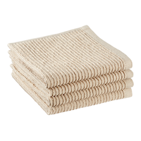 PADERNO All-Purpose Ribbed Cotton Terry Square Dish Cloths, Charcoal, 4-pk Front_Three_Fourths_Angled_Right