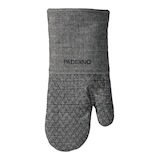 PADERNO Printed Silicone Oven Mitt, Black Chambray, One-Size Front_Flat