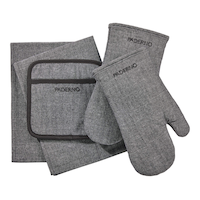 PADERNO All-Purpose Kitchen Linen Bundle Set, Grey, 5-pc Front_Flat