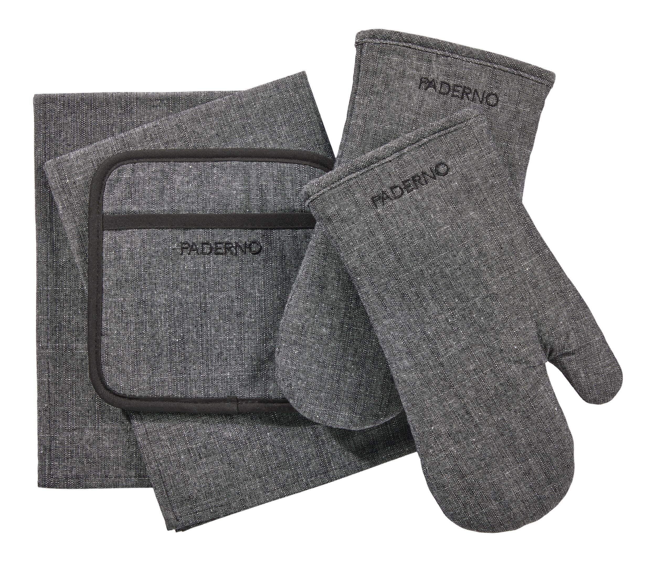 Linges de cuisine tout usage PADERNO, gris, paq. 5 Front_Flat