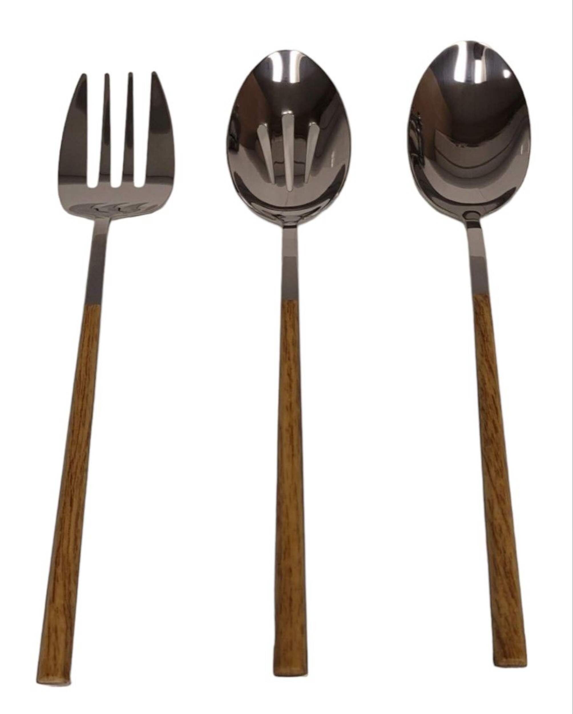 Ensemble de service en acier inoxydable CANVAS Kinsale avec fini faux bois, paq. 3 Composite_or_Mixed