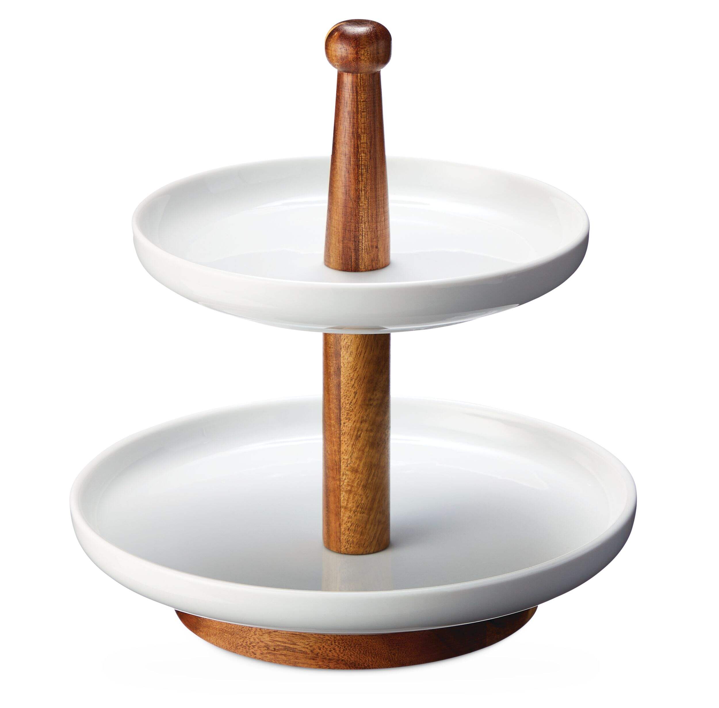 CANVAS Two-Tiered Serving Stand, White Front_Flat