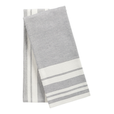 PADERNO All-Purpose Striped Cotton Terry Kitchen Towels, Grey, 2-pk Front_Flat