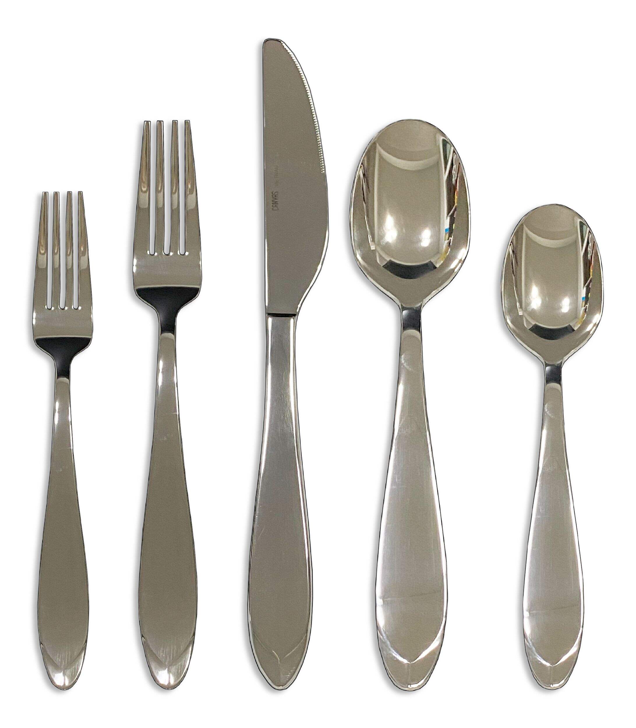 CANVAS Lampton Stainless Steel Flatware Set, 20-pc Front_Flat
