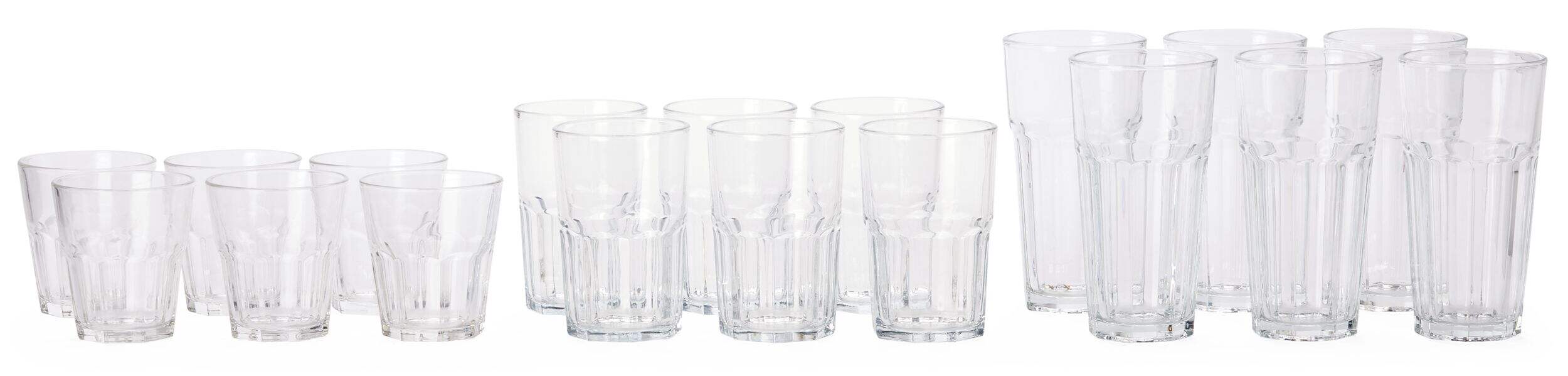 CANVAS Variety Lead-Free Glass Tumbler Set, 18-pc Front_Flat