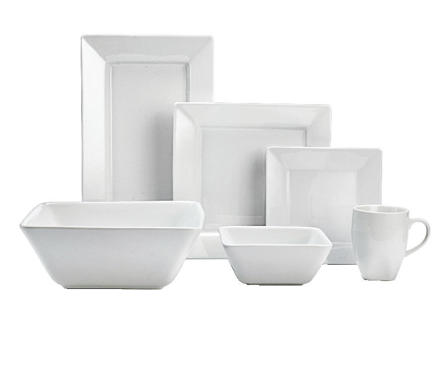 CANVAS Quatro 34pc Porcelain Dinnerware Set, Serves 8, White Canadian