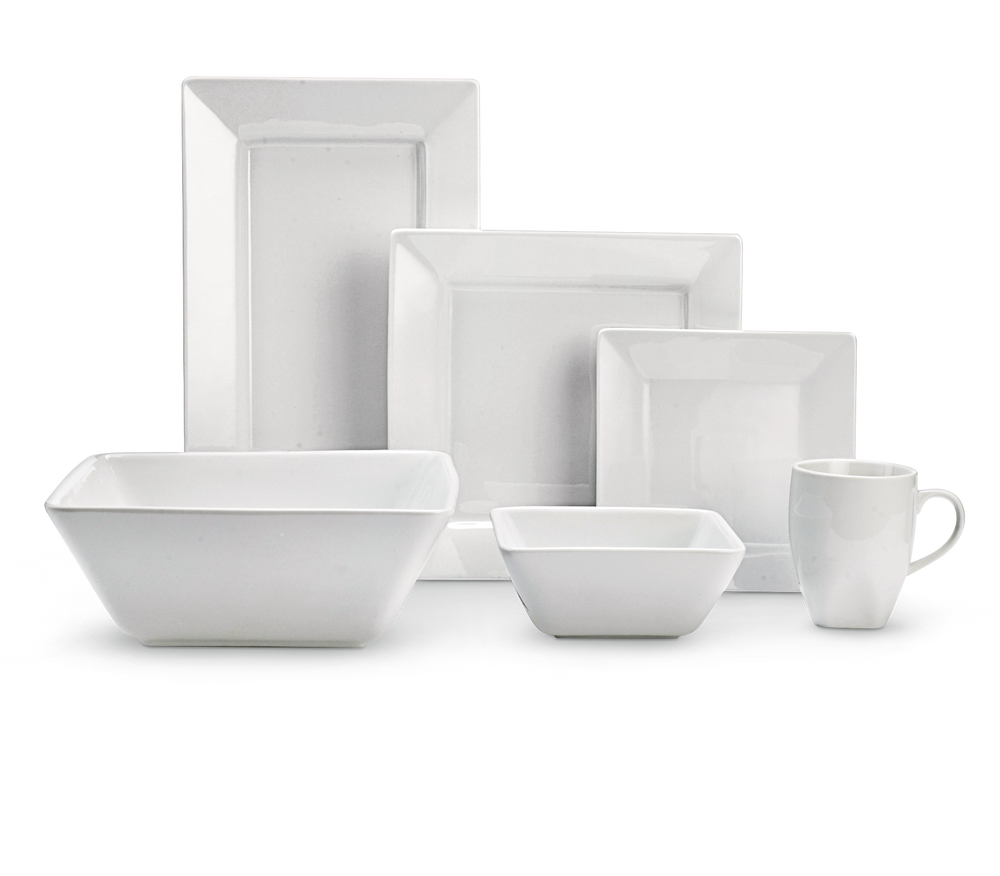 CANVAS Quatro 34pc Porcelain Dinnerware Set, Serves 8, White Canadian Tire