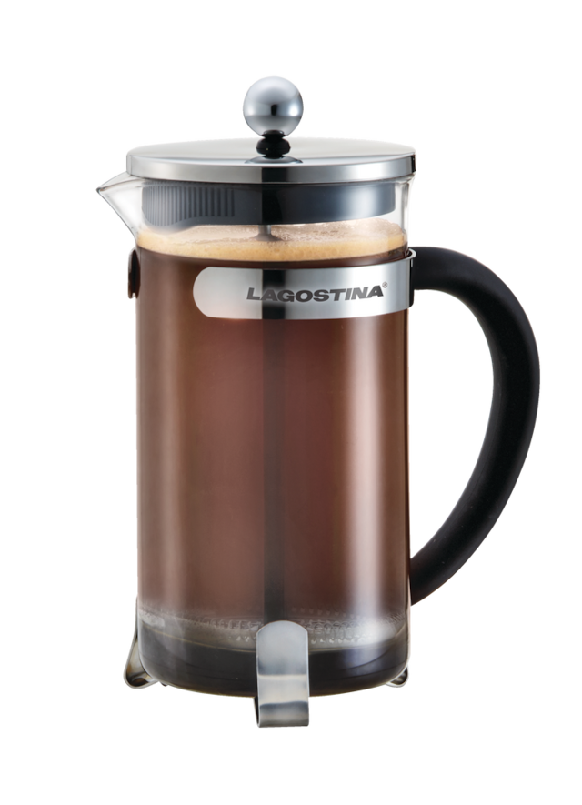 Lagostina 8 Cup Glass and Stainless Steel French Press Coffee Maker