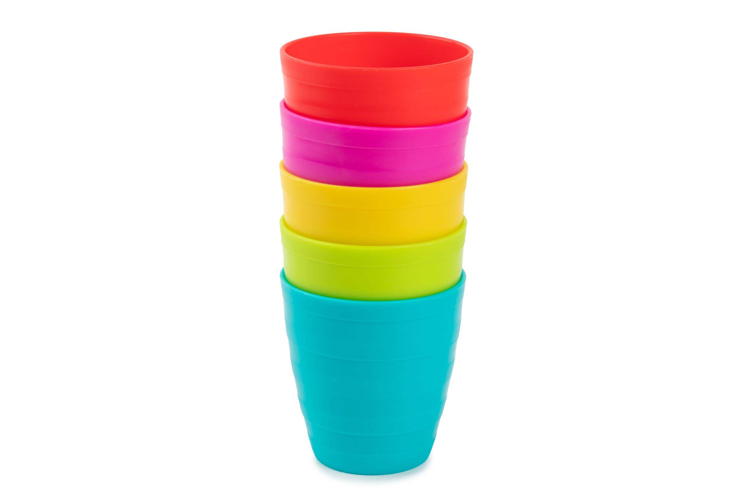 Core Home Plastic Kids Cups, BPA Free, 5-pk, Assorted Colours Front_Elevated