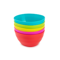 Core Home Plastic Kids Bowls, BPA Free, 5-pc, Assorted Colours