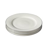 Assiettes à dîner PADERNO Bonavista en porcelaine à bord moyen, résistantes aux ébréchures, blanc, paq. 6 Front_Elevated