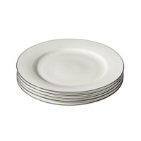 Paderno Bonavista 6pc Porcelain Mid-Rim Dinner Plate Set, Chip Resistant, White Front_Elevated