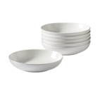 Paderno Sandbank 6pc Porcelain Organic Salad Plate Set, Chip Resistant,  White