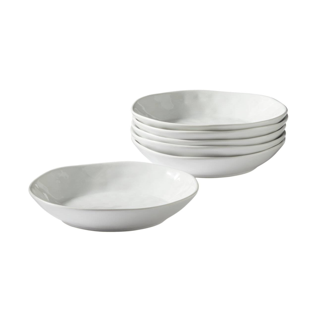 Paderno Sandbank 6pc Porcelain Organic Soup Bowl Set, Chip Resistant, White