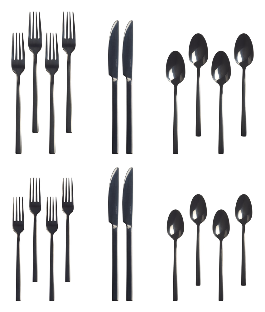 PADERNO Belvedere 20pc Stainless Steel Flatware Set, Serves 4, Black