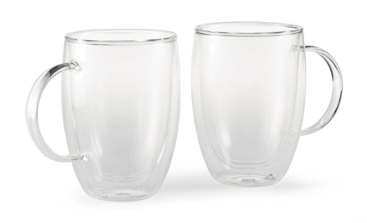 Tasses en verre à double paroi CANVAS allant au lave-vaisselle, 414 mL,  paq. 2