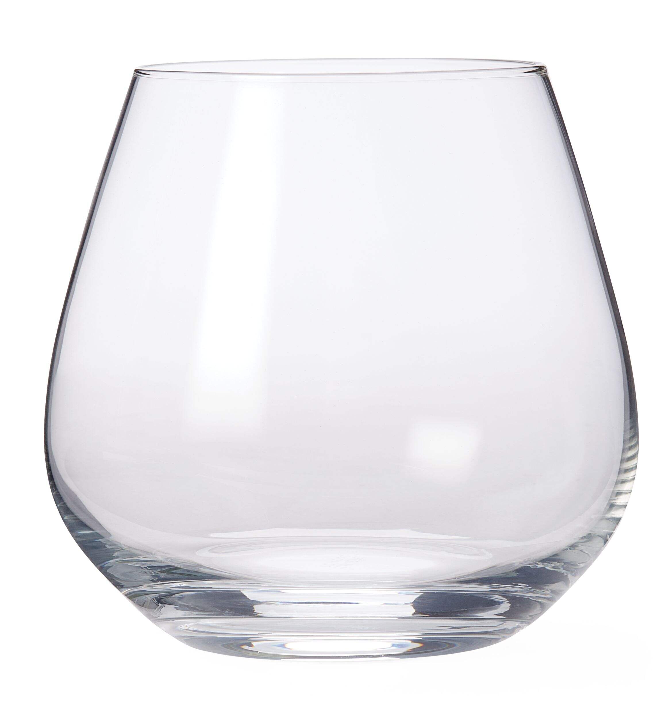 PADERNO Professional Afton Stemless Wine Glasses, Clear, 20.4-oz, 4-pk Front_Flat