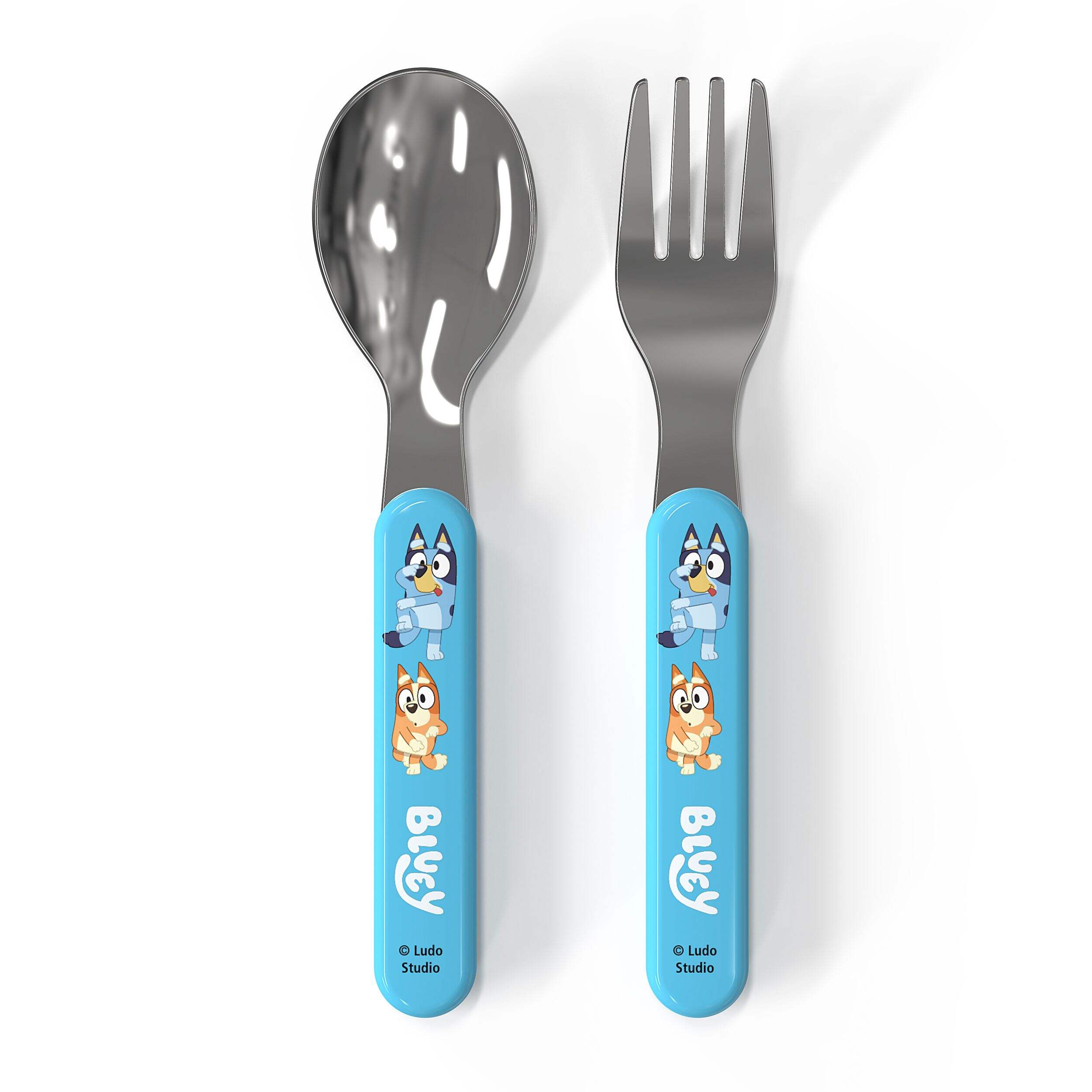 Zak Designs Bluey Flatware Set with Fork & Spoon, 2-Pc Overhead_Flat