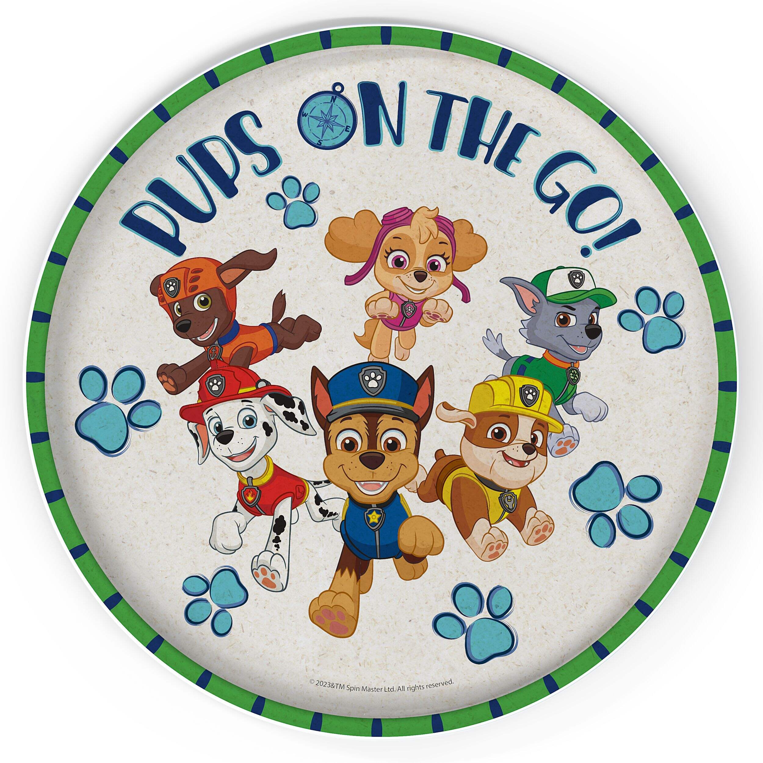 Zak Designs Paw Patrol Bamboo Fibre Plate, 8-in Overhead_Flat