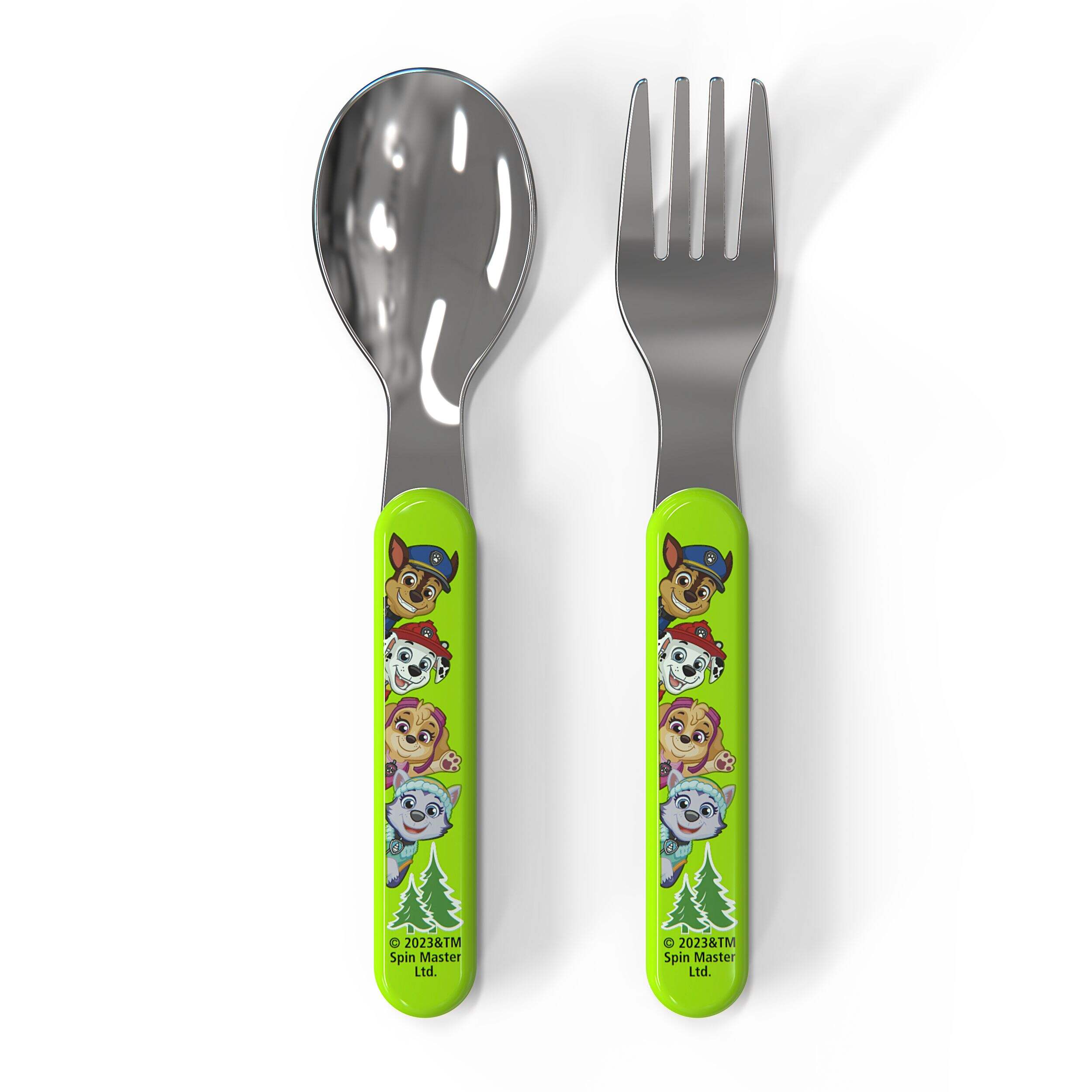 Zak Designs Paw Patrol Flatware Set with Fork & Spoon, 2-Pc Overhead_Flat