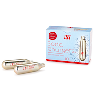 iSi CO2 Soda Charger Capsules for ISI Soda Maker, Stainless Steel, 10-pk