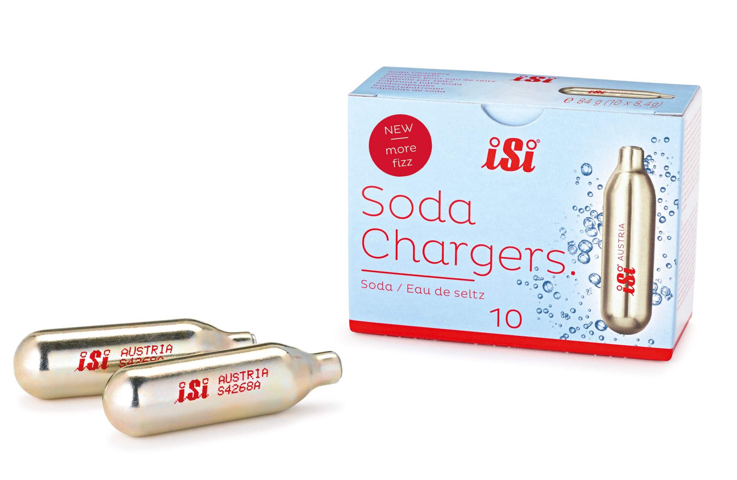 iSi CO2 Soda Charger Capsules for ISI Soda Maker, Stainless Steel, 10-pk Composite_or_Mixed