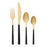 CANVAS Black & Gold Flatware Set, 20-pc Front_Flat