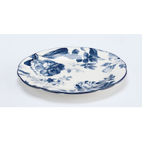 CANVAS Augusta Stoneware Salad Plate, White/Blue Floral, 1-pc Front_Elevated