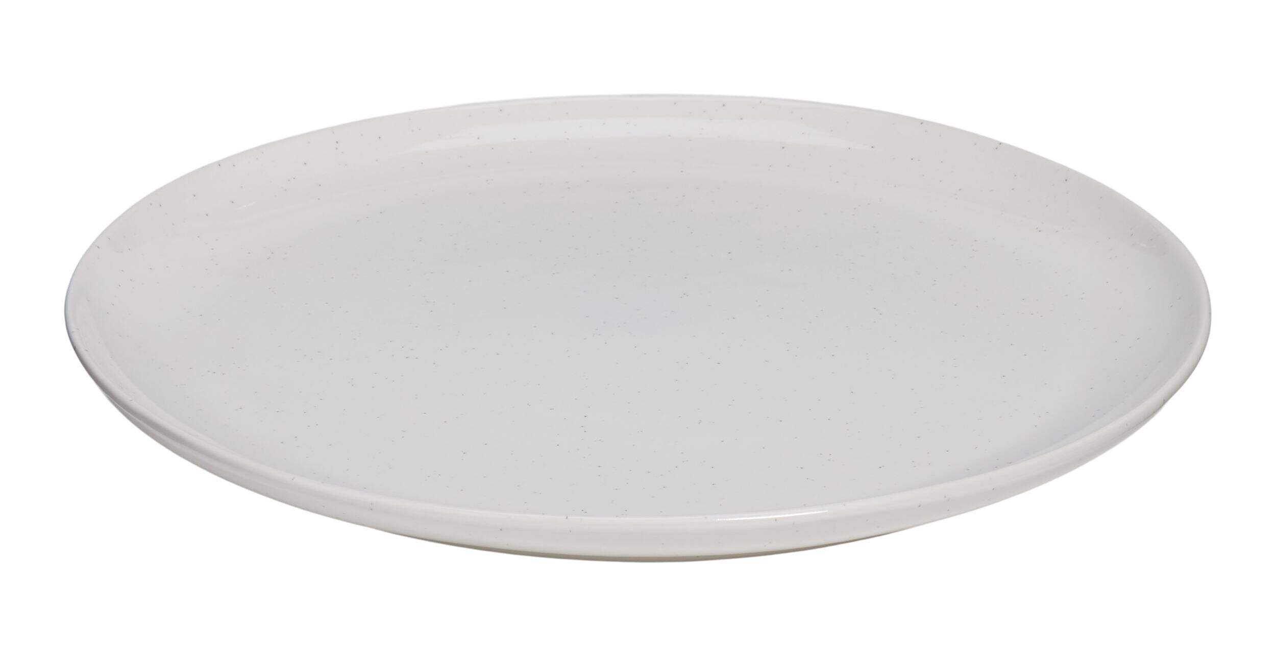 Assiette à dîner en grès lustré CANVAS Bettina, blanc tacheté, paq. 1 Front_Elevated