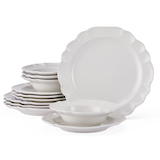 CANVAS Gatestone Ornate Rim Stoneware Dinnerware Set, 12-pc, White Composite_or_Mixed