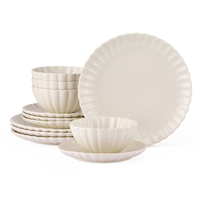 Service de vaisselle en porcelaine festonnée CANVAS Odessa, blanc, paq. 12 Composite_or_Mixed