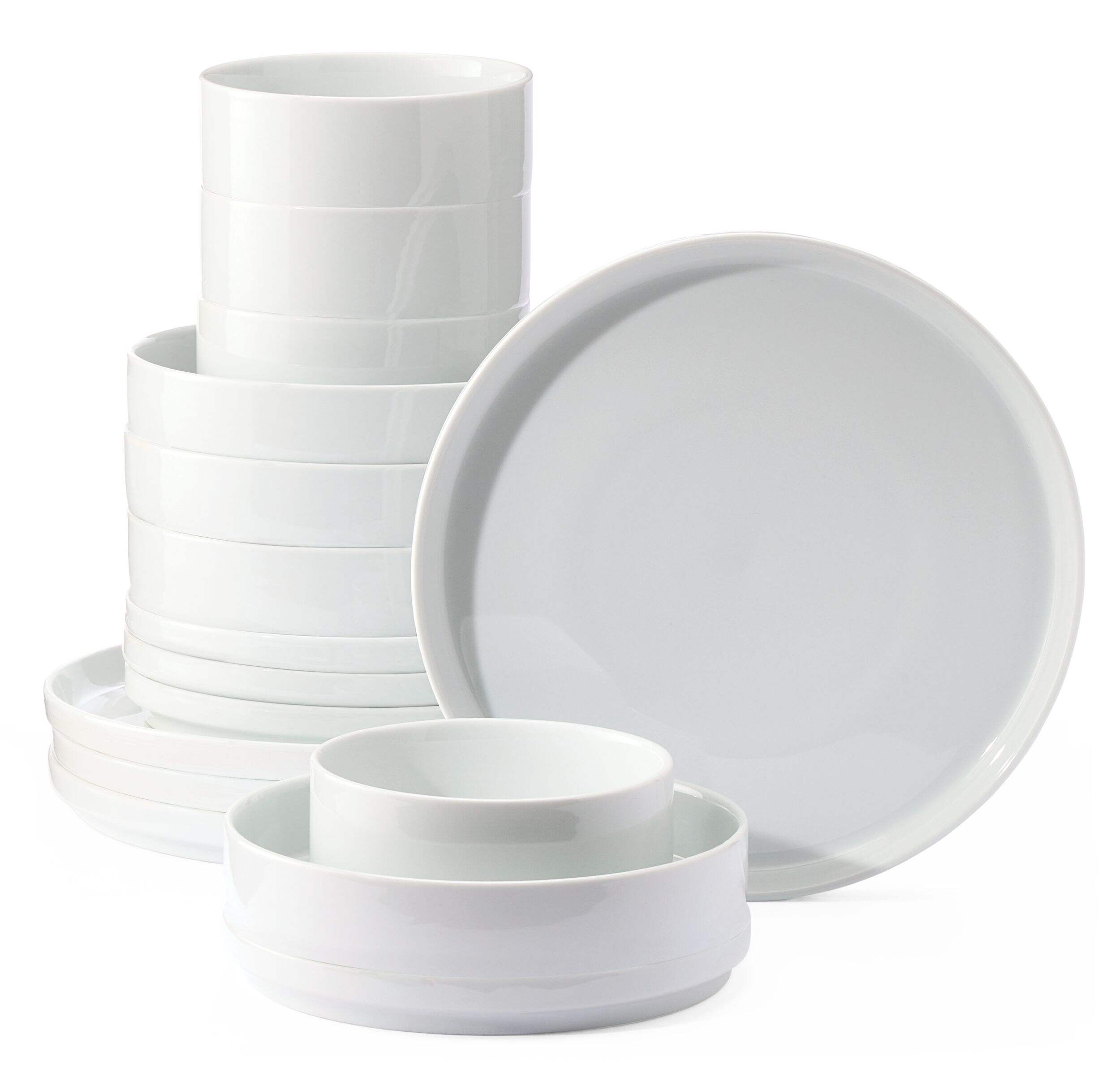 CANVAS Tate Modern Edge Porcelain Dinnerware Set, 16-pc, White Composite_or_Mixed