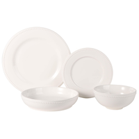 Service de vaisselle en porcelaine à bord perlé CANVAS Whitworth, blanc, paq. 16 Front_Flat