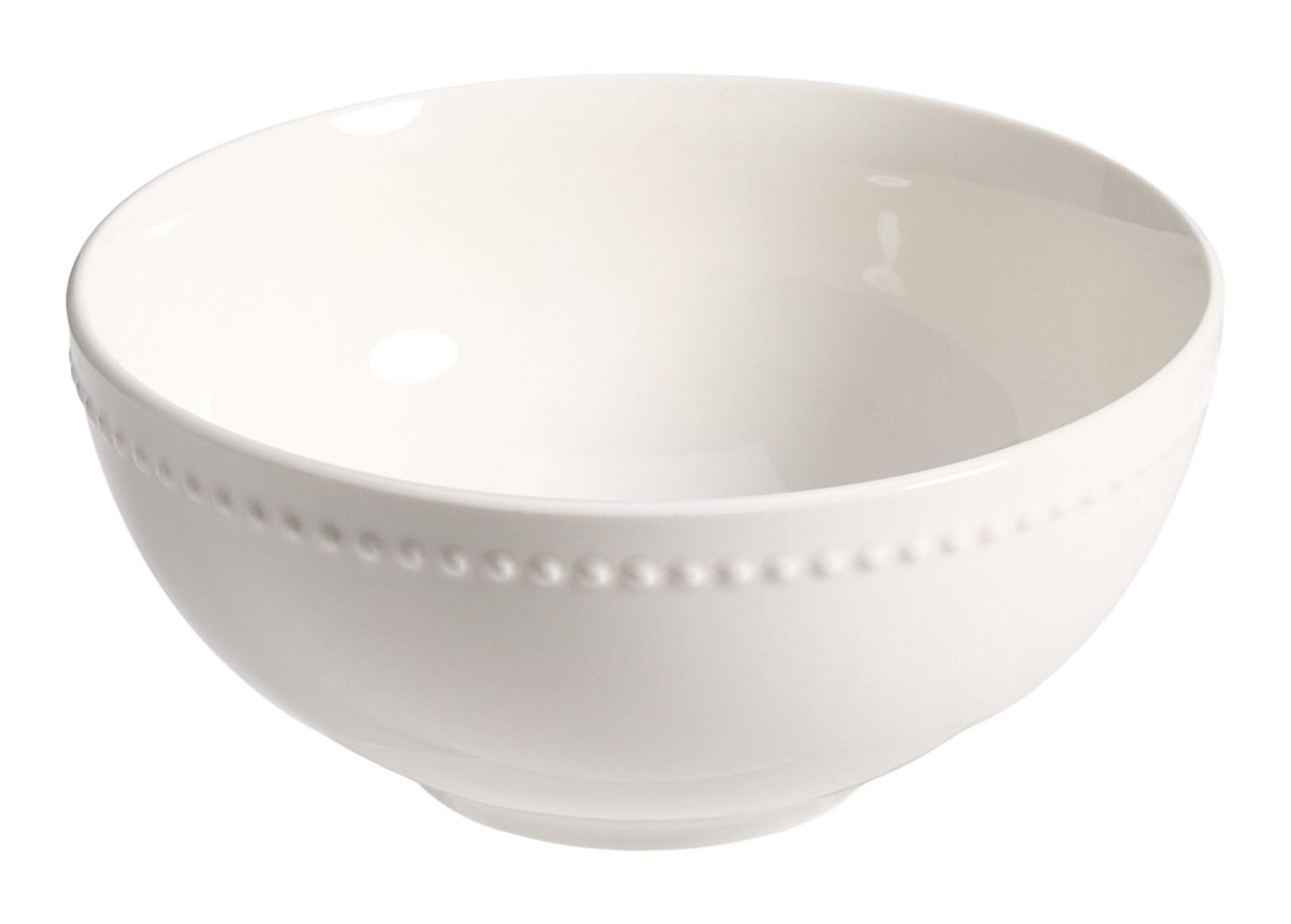 CANVAS Whitworth Beaded Rim Porcelain All-Purpose Bowl, 1-pc, White Front_Elevated