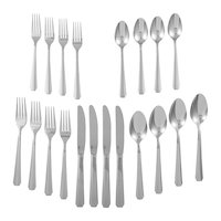 CANVAS Bevelled Octagonal Flatware Set with Mirror Finish, 20-pc Overhead_Flat