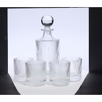CANVAS Fluted Decanter & Glasses Set, 5-pc Front_Elevated