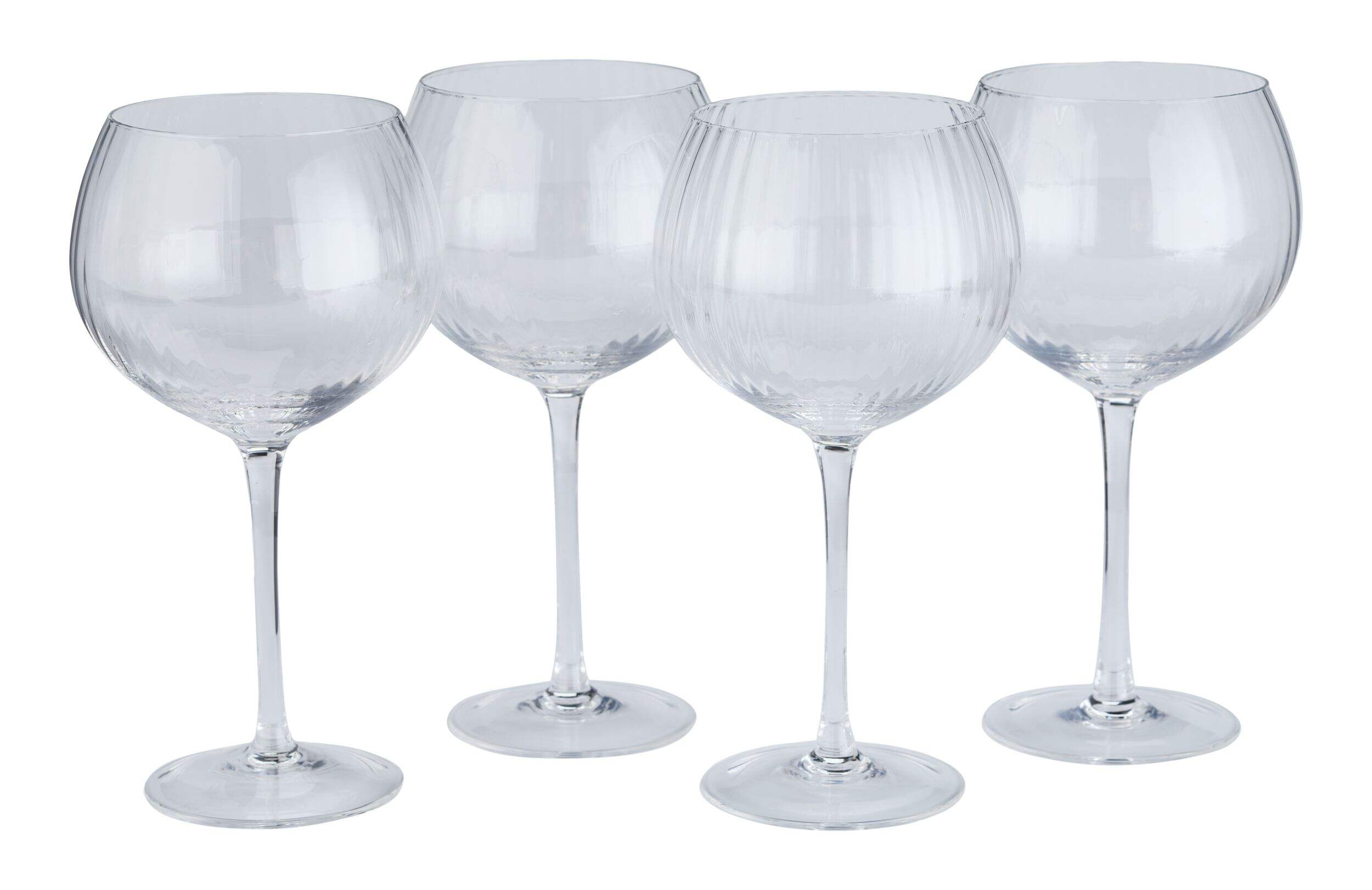 CANVAS Fluted Wine Glasses Set, Dishwasher Safe, 4-pc Front_Elevated