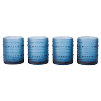 CANVAS Blue Hobnail Glasses, Durable Glass Build, 4-pk Front_Elevated
