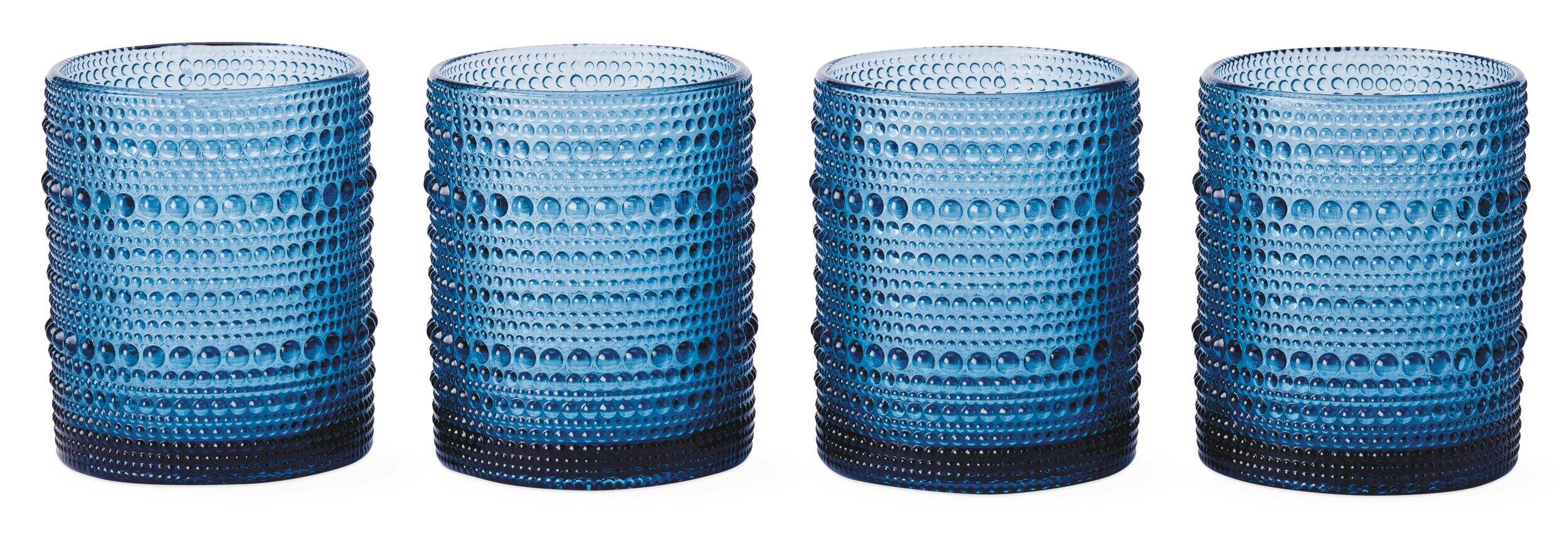 CANVAS Blue Hobnail Glasses, Durable Glass Build, 4-pk Front_Elevated