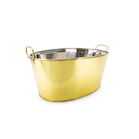 CANVAS Brass Beverage & Ice Tub for Parties/Events Front_Three_Fourths_Angled_Right