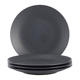 Assiettes à dîner en grès Paderno Dorset, va au four, noir réactif, paq. 4 Composite_or_Mixed