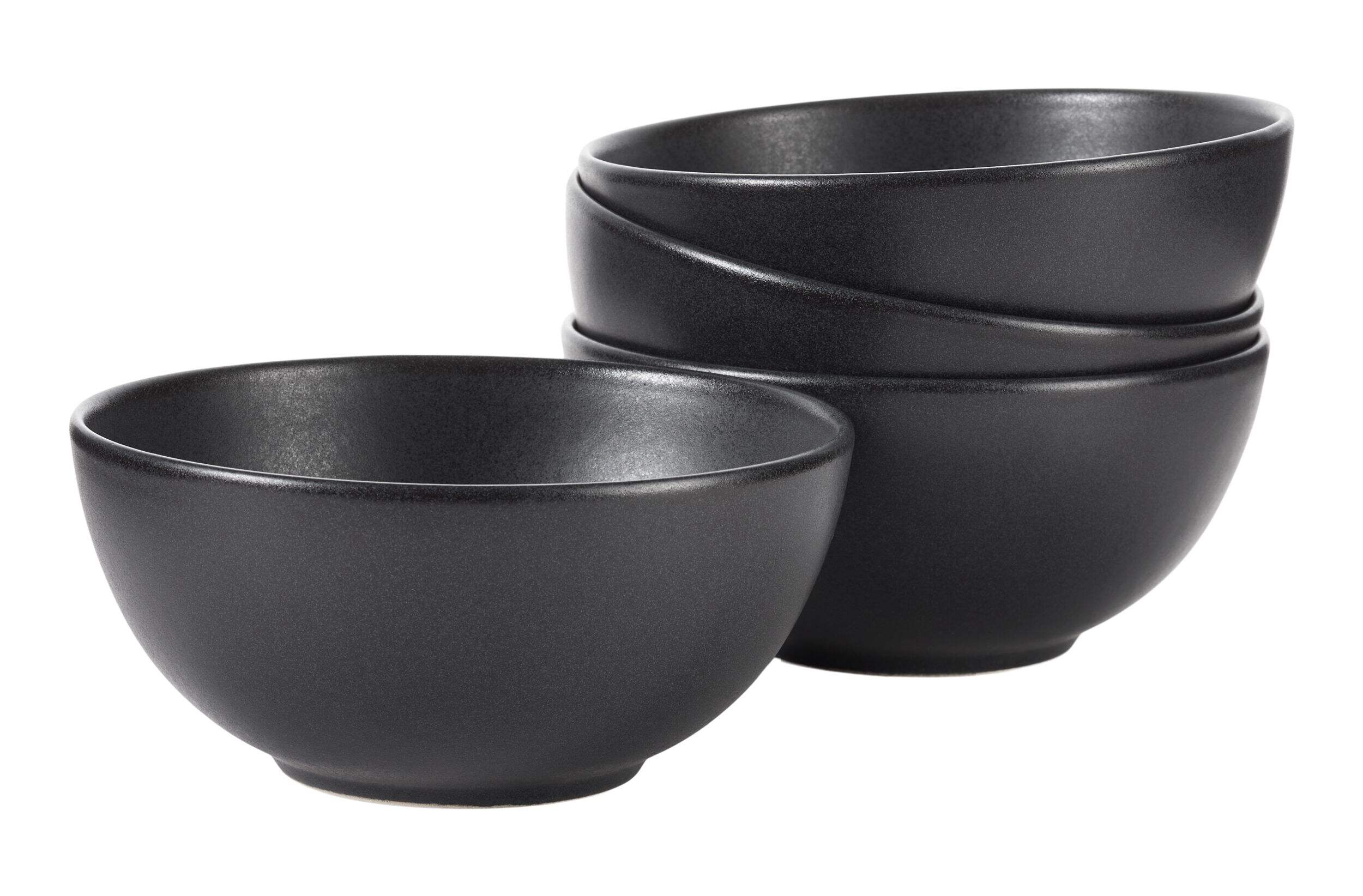Paderno Dorset All-Purpose Stoneware Bowl, Oven Safe, 4-pk, Black Reactive Front_Elevated