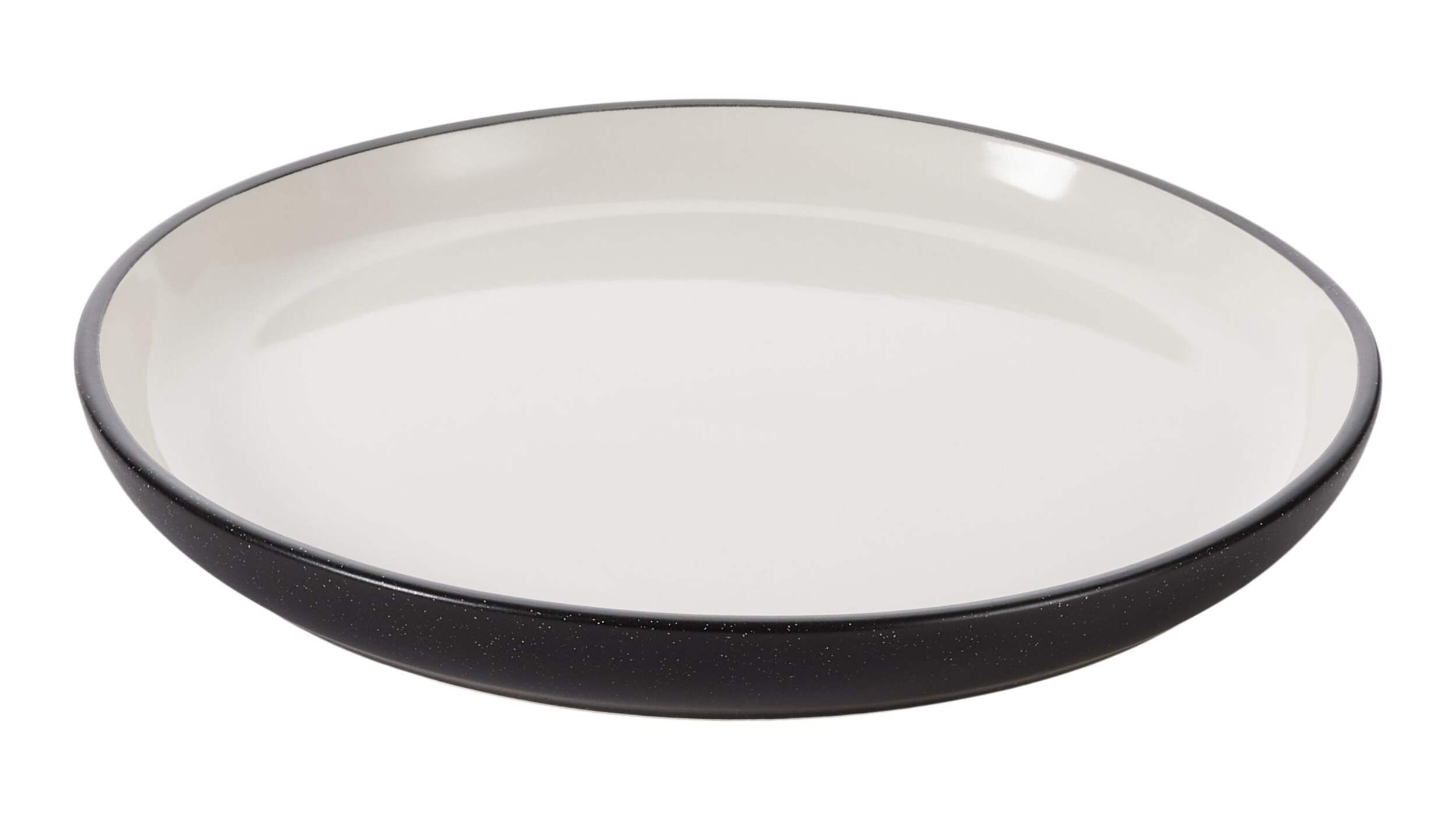 Assiette à dîner et de cuisine Catalone de CANVAS, blanc et noir, paq. 1 Front_Elevated