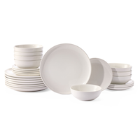 Master Chef Essential Coupe Stoneware Dinnerware Set, Serves 8, 24-pc, Bright White