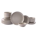 Master Chef Essential Coupe Stoneware Dinnerware Set, Serves 8, 24-pc, Light Grey Composite_or_Mixed