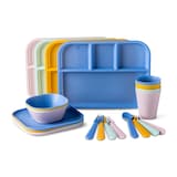 Manna Kids' Plastic Dinnerware Set, Dishwasher Safe, 24-pc Composite_or_Mixed